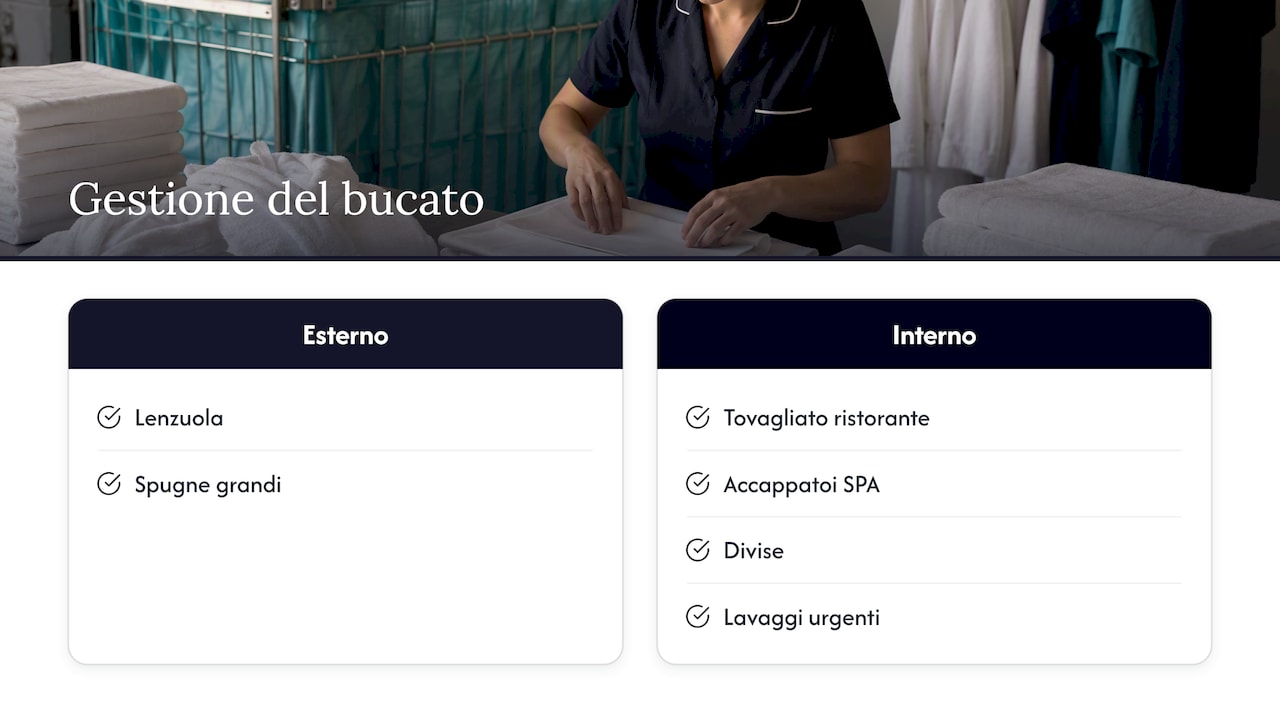 Capi assegnati alla lavanderia interna o esterna