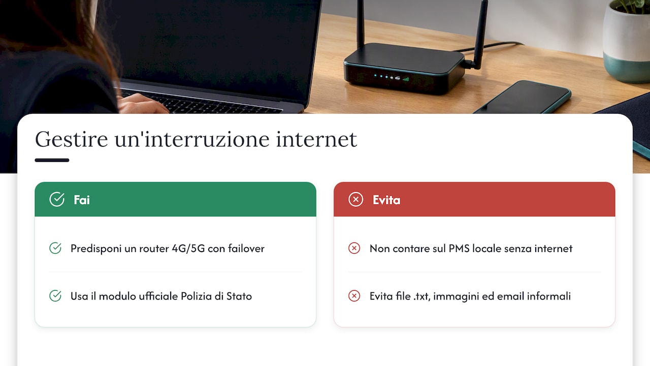 Tre misure operative in caso di caduta internet